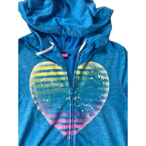 Women's Zip Up Hoodie Embellished Heart Long Sleeve Y2K Lounge Set - Picture 5 of 7